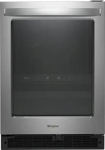 Front. Whirlpool - 14-Bottle Beverage Cooler - Fingerprint Resistant Stainless Steel.