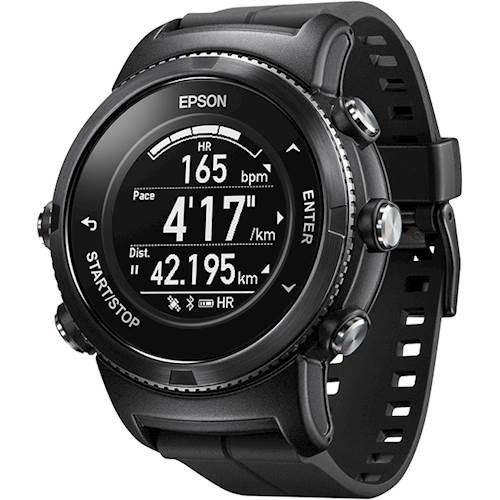 Epson - ProSense 367 GPS Heart Rate Monitor Watch - Black-Front_Standard 