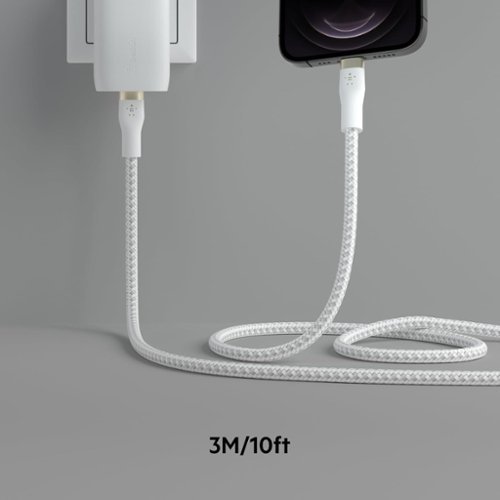 Belkin BOOST↑CHARGE Pro Flex Braided USB Type C to Lightning Connector Cable 10FT, USB-IF Certified Power Delivery - White BUY ONLINE