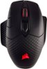 CORSAIR - DARK CORE Wireless 9 Button Optical Gaming Mouse with RGB Lighting - Wireless - Black-Front_Standard