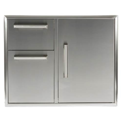 Coyote - 31" Access Door and Double Drawer Combo - Stainless Steel