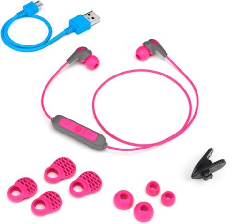 JLab JBuds Pro Signature Wireless Earbud Headphones - Pink/Gray GLOBAL SHIPPING