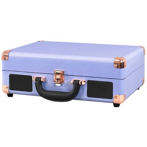 Victrola - Journey Bluetooth Suitcase Record Player with 3-speed Turntable - Lavender w/ rose gold hardware-Front_Standard 