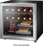 Insignia™ - 14-Bottle Wine Cooler - Stainless steel - Front_Standard