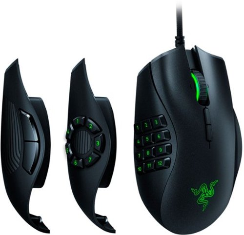 Razer Naga Trinity Wired Optical Gaming Mouse with Interchangeable Side Plates in 2, 6, 12 Button Configurations - Wired - Black WHERE TO BUY