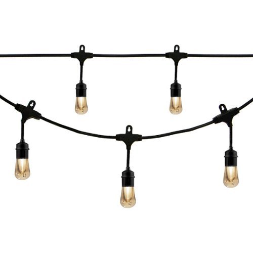 Image of Enbrighten - Café Vintage Series LED Lights (12 feet/6 bulbs) - Black