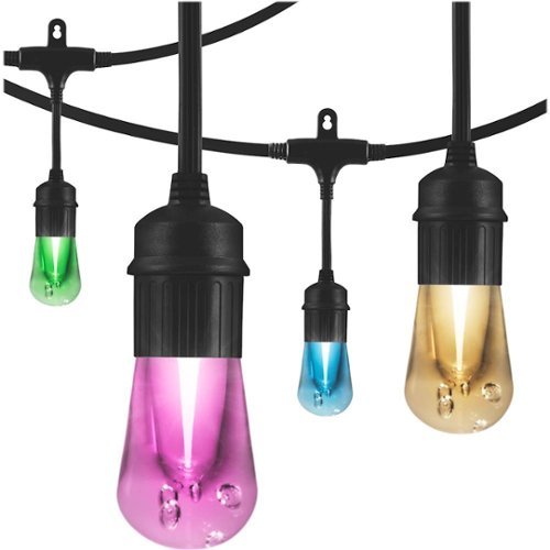 Enbrighten - Café Seasons LED Color-Changing Lights (48 feet/24 bulbs) - Black