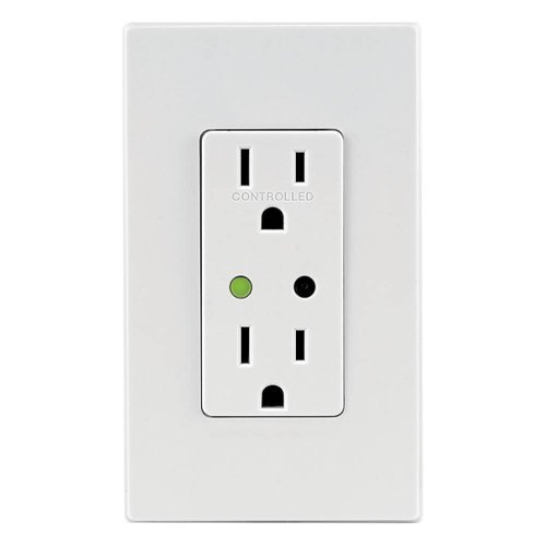 Leviton - Decora Z-Wave Smart Duplex Receptacle - White-Front_Standard 