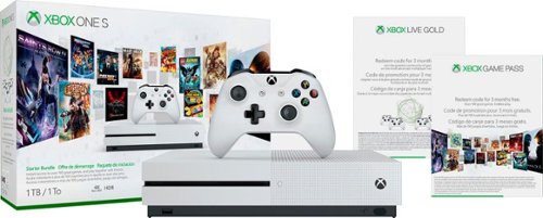  Microsoft - Xbox One S 1TB Starter Bundle with 4K Ultra Blu-ray - White