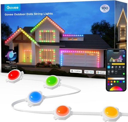 Govee - Outdoor RGBIC LED Lights 100FT String Lights，Work with Alexa, Google, APP Control, IP65 Waterproof-Front_Standard 