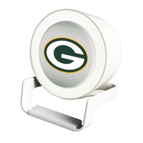 Keyscaper - Green Bay Packers Linen Print Nightlight Charger & Bluetooth Speaker - White-Front_Standard 