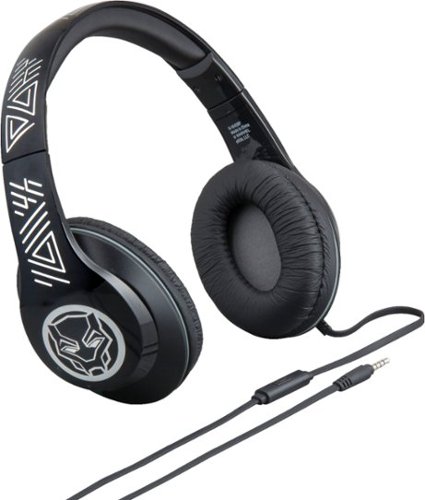KIDdesigns - eKids Black Panther Co Branded Headphones - Black