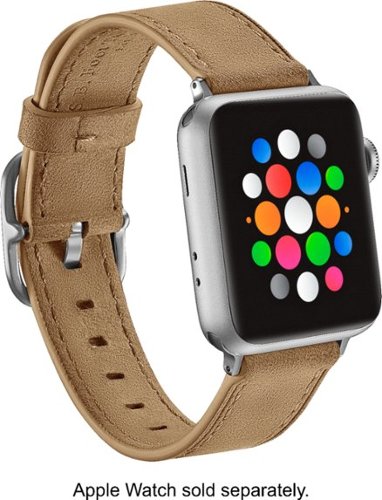 Platinum™ - Leather Watch Strap for Apple Watch® 38mm - Desert Sand-Angle_Standard 