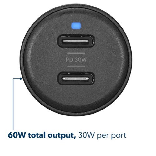 Insignia™ 60W Car Charger for Smartphones, Tablets and More - Black GLOBAL SHIPPING