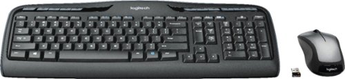 Logitech - MK335 Full-size Wireless Membrane Optical Keyboard and Mouse - Black/Silver