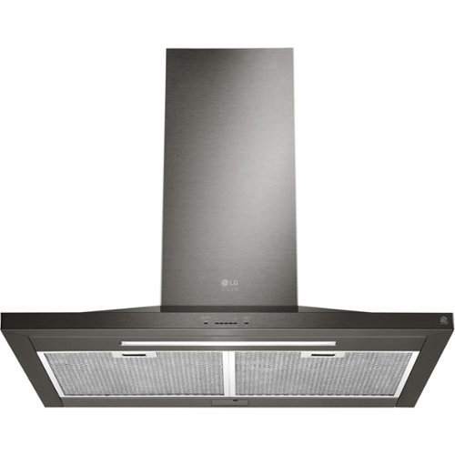 LG STUDIO - 36 inches - Convertible - Wall Range Hood - PrintProof Black Stainless Steel-Front_Standard 