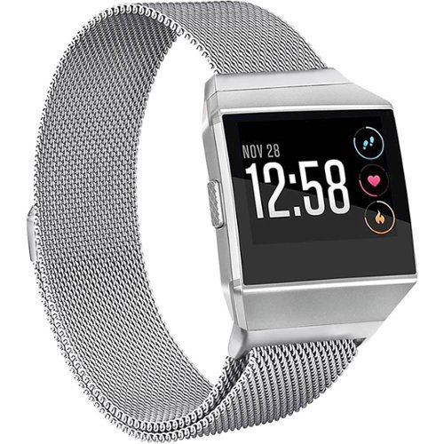 WITHit - Stainless Steel Mesh Band for Fitbit Ionic - Silver Gray-Angle_Standard 