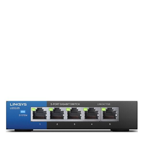 Linksys - 5-Port 10/100/1000 Gigabit Switch - Black/Blue