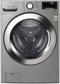 LG - 4.5 Cu. Ft. High-Efficiency Stackable Smart Front Load Washer with Steam and 6Motion Technology - Graphite Steel-Front_Standard 