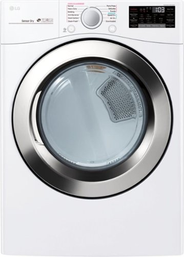 LG - 7.4 Cu. Ft. Stackable Smart Gas Dryer with Steam and Sensor Dry - White