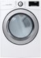 LG - 7.4 Cu. Ft. Stackable Smart Electric Dryer with Sensor Dry - White-Front_Standard 