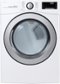 LG - 7.4 Cu. Ft. Stackable Smart Gas Dryer with Sensor Dry - White-Front_Standard