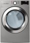 LG - 7.4 Cu. Ft. Stackable Smart Gas Dryer with Steam and Sensor Dry - Graphite Steel-Front_Standard 
