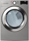 LG - 7.4 Cu. Ft. Stackable Smart Gas Dryer with Steam and Sensor Dry - Graphite Steel-Front_Standard
