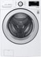 LG - 4.5 Cu. Ft. High-Efficiency Stackable Smart Front Load Washer with 6Motion Technology - White-Front_Standard