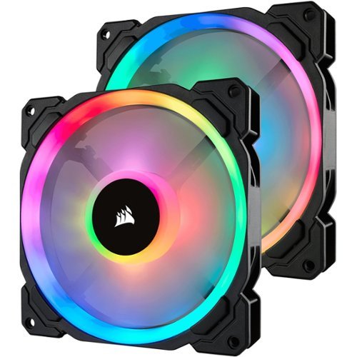 CORSAIR - LL Series RGB 140mm Computer Case Fan Kit with RGB Lighting Controller (2-pack) - Black-Front_Standard 