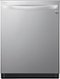 LG - 24" Top Control Smart Wi-Fi Dishwasher - QuadWash - TrueSteam - Steel Tub with Light - Stainless steel-Front_Standard 