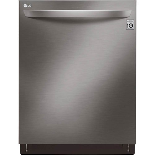 "LG - 24"" Top Control Smart Built-In Stainless Steel Tub Dishwasher with 3rd Rack, TrueSteam, and 42 dba - Black Stainless Steel"