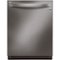 LG - 24" Top Control Smart Built-In Dishwasher with TrueSteam, Tub Light and Quiet Operation - Black stainless steel-Front_Standard 