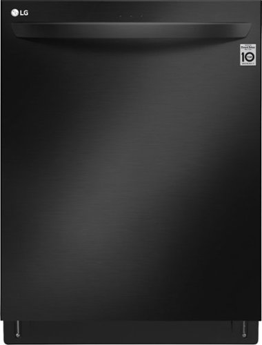 LG - 24" Top Control Smart Wi-Fi Dishwasher - QuadWash - TrueSteam - Steel Tub with Light - Matte black stainless steel