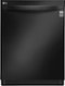 LG - 24" Top Control Smart Built-In Stainless Steel Tub Dishwasher with 3rd Rack, TrueSteam, and 42 dba - Matte Black Stainless Steel-Front_Standard