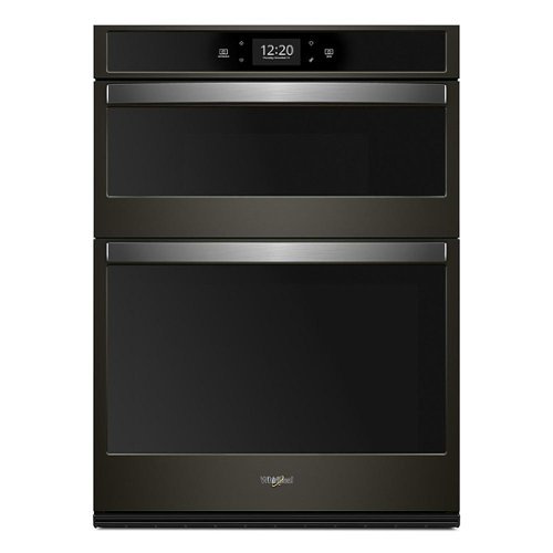 Whirlpool - 30" Single Electric Convection Wall Oven with Built-In Microwave - Black stainless steel