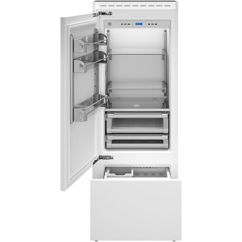 Bertazzoni - Heritage Series 13.9 Cu. Ft. Bottom-Freezer Built-In Refrigerator - White