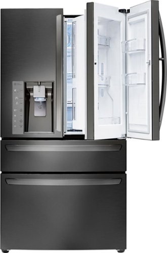  LG - 29.7 Cu. Ft. 4-Door Door-in-Door French Door Refrigerator - Black Stainless Steel