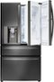 LG - 29.7 Cu. Ft. 4-Door Door-in-Door French Door Refrigerator - Black Stainless Steel-Front_Standard 