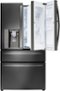 LG - 29.7 Cu. Ft. 4-Door Door-in-Door French Door Refrigerator - Black Stainless Steel-Front_Standard