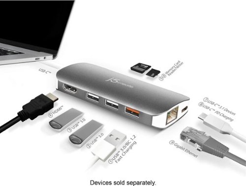 j5create USB-C Multi Adapter for Mac, PC and More - Silver WHERE TO BUY