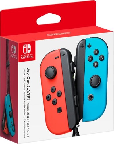 Geek Squad Certified Refurbished Joy-Con (L/R) Wireless Controllers for Nintendo Switch - Neon Red/Neon Blue
