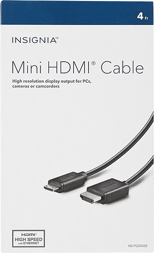 Insignia™ 4' High-Speed HDMI-to-Mini HDMI Cable - Black WORLDWIDE DELIVERY