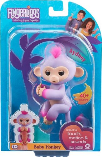  WowWee - Fingerlings Baby Monkey Sydney - Purple &amp; Pink