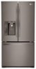 LG - 24.0 Cu. Ft. Counter-Depth French Door Refrigerator - Black Stainless Steel-Front_Standard