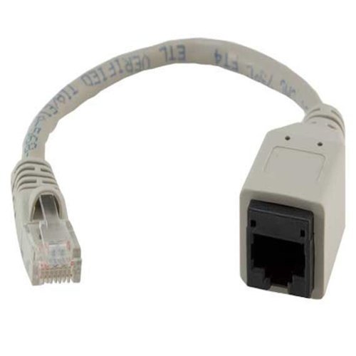 Sanoxy - Cables and Adapters; 7.5" Cat5e Male to Female Port Saver Network Cable Adapter - Beige-Front_Standard 