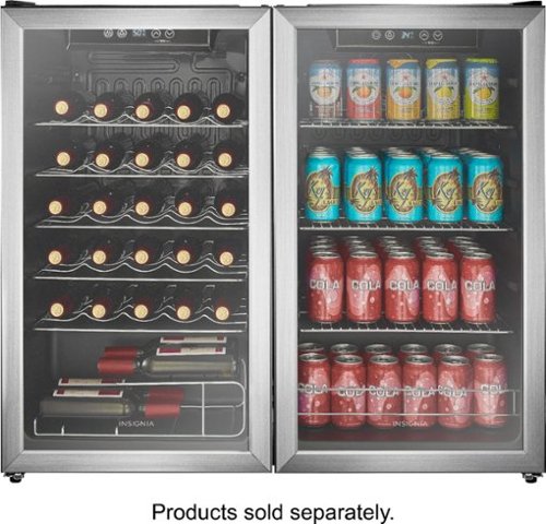 Insignia™ - 115-Can Beverage Cooler - Stainless steel