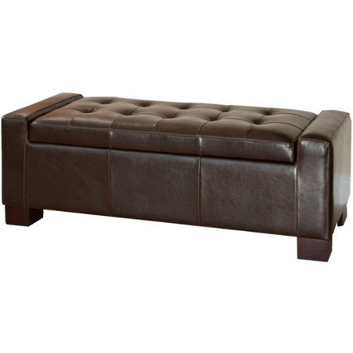 Noble House - Jamestown Storage Ottoman Bench - Brown-Front_Standard 