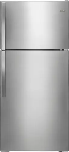 Front. Whirlpool - 14.3 Cu. Ft. Top-Freezer Refrigerator - Monochromatic Stainless Steel.