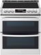 LG - 7.3 Cu. Ft. Smart Slide-In Double Oven Electric True Convection Range with EasyClean and 3-in-1 Element - Stainless Steel-Front_Standard
